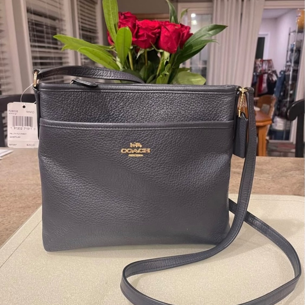 Coach Pebble Leather File Crossbody